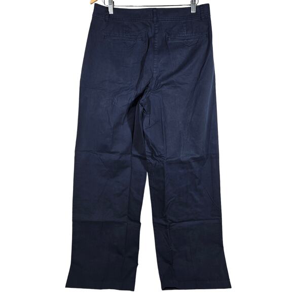 J. Crew Pleated button-front pant in chino Navy 12 NWT - Picture 2 of 10